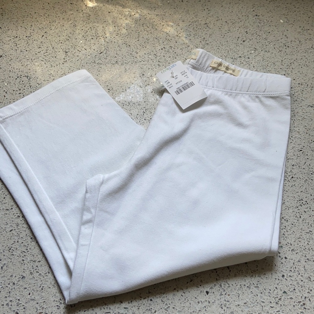 Crewcuts White Cotton Capri Leggings with Stretch Girls Size 12